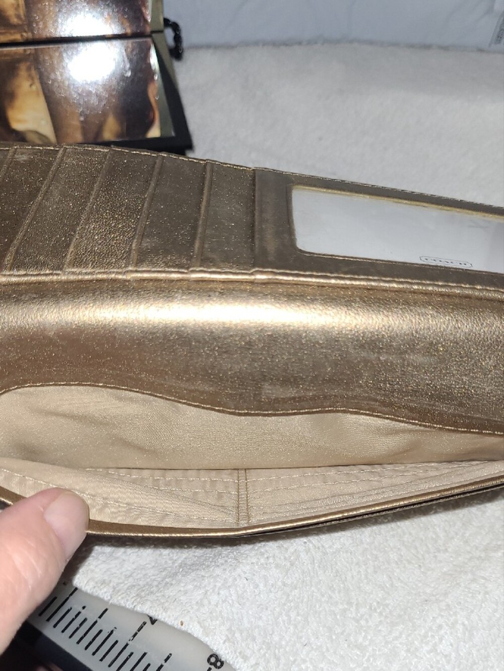 Coach Soho Beige Khaki Signature Jacquard Buckle Wallet - Picture 12 of 15